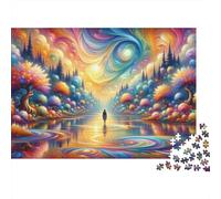 Magical Forest Reflections Jigsaw Puzzles Puzzle for Adults Kids. 1000 Pieces Whimsical Challenge Toy Educational Games Home Decoration for Educational Games Gifts 52x38cm/1000pcs