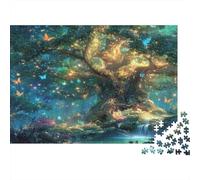 Magical Forest Scene-Fantasy Art Style Year in Pictures 1000 Piece with High Definition Print Personalised Jigsaws Magic Tree As Brain Teasers for Seniors And Winter Hobby 52x38cm/1000pcs