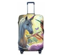 Magical Forest Unicorns and Fairies Elastic Travel Luggage Cover Suitcase Protector, Print Suitcase Baggage Cover Anti-Scratch