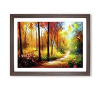 Magical Forest Vol.1 Abstract Framed Print | A3 Walnut Framed Wall Art | Ready to Hang | Abstract Landscape Picture | Living Room Bedroom Lounge Office