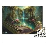 Magical Forest Waterfall Jigsaw Puzzle for Adults 1000 Piece Jigsaw Puzzle Paper Relaxation Focus Home Gift Decor 38x26cm/1000pcs