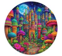 Magical Forest with Glowing Fairy Houses 1000 Piece Jigsaw Puzzle for Women, Men Magical Night Scene with Glowing Mushrooms Colourful Jigsaws Challenge Games Great Gift 1000pcs (67.5x67.5cm)