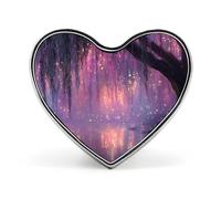 Magical Forests Creek Glowing Enamel Lapel Pin Heart Badge Brooches for Women Men Jewelry Backpack Hats Decor