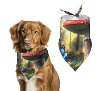 Magical Forests Mushroom Dog Bandana Adjustable Pet Scarf Bib Cute Triangle Handkerchief for Dogs Cats Gifts