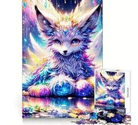 Magical Fox with Gems Jigsaw Puzzles 1000 Pieces Mental Sharp Tight Connection Home Activity Xmas Surprise (38x26cm)
