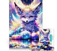Magical Fox with Gems Jigsaw Puzzles 1000 Pieces Mental Sharp Tight Connection Home Activity Xmas Surprise (38x26cm)
