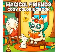 Magical Friends: Cozy Coloring Book: Fantasy Coloring Book for Adults & Teens Featuring Little Animal Friends and Cute Characters in Cozy Moments & Adventures for Relaxation