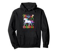Magical Funny Christmas Colorful Unicorn Matching Kids Pullover Hoodie