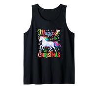 Magical Funny Christmas Colorful Unicorn Matching Kids Tank Top