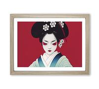 Magical Geisha Framed Print | A2 Oak Framed Wall Art | Ready to Hang | Modern Nature Picture | Living Room Bedroom Lounge Office