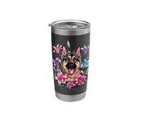 Magical German Shepherd with Lilies Stainless Steel Insulated Tumbler
