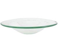 Magical Gift Store Premium White & Green Spare Glass Dish for Oil Burners - 2.4cm x 11.5cm (1 Pc) Universal Fit, Durable & Heat-Resistant Glass - Perfect for Home & Office