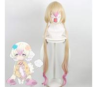Magical Girl Raising Project Sanjo Memu Cosplay Wig 100cm Long Curly Heat Resistant Synthetic Hair Yellow Gradient Light Purple Sanjo Memu