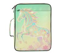 Magical Glitter Rainbow Horse File Folders 7 Pockets A4 Letter Size with Zipper Closure for Paperwork Expandable Folder with Dividers carpeta de