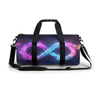 Magical Glowing Infinity Symbol Travel Gym Bag for Women Men Cylindrical Duffle Bag Sport Workout Bag with Shoulder Strap