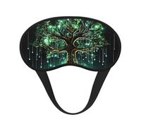 Magical Green Tree Sleep Mask for Side Sleeper, Blackout Eye Mask for Women Men, Zero Pressure Sleeping Masks Soft Breathable Eye Cover Comfortable Blindfold Eyeshade for Night Sleep