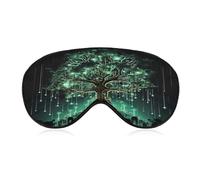 Magical Green Tree Sleeping Mask Sleep Mask for Side Sleeper Relaxing Zero Pressure Night Blindfold Light Block-Out Eye Mask for Sleep with Easy Adjustable Strap