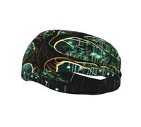 Magical Green Tree Sports Headbands for Men Women Moisture Wicking Athletic Sweatband Wide Elastic Hair Bands Non-Slip Head Bands for Fashion, Washing Face, Workouts, Yoga, Daily Use