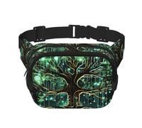Magical Green Treewaist Bag for Men Women - Adjustable Double Fanny Pack for Travel, Sports, and Daily