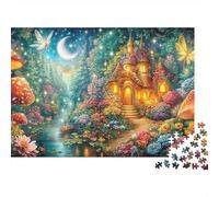 Magical Grotto Under Crescent Moon 1000-Piece Jigsaw Puzzle Enchanted Cottage Educational Toy for Kids & Adults 38x26cm/1000pcs