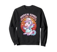 Magical Hands Healing Hearts Cute Nurse Unicorn Sweatshirt