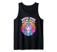 Magical Hands Healing Hearts Nurse Unicorn Tank Top