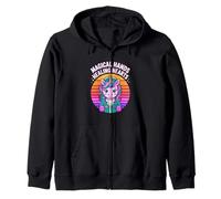 Magical Hands Healing Hearts Nurse Unicorn Zip Hoodie