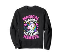 Magical Hands Healing Hearts Unicorn Nurse Rainbow Sweatshirt