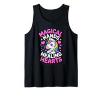 Magical Hands Healing Hearts Unicorn Nurse Rainbow Tank Top