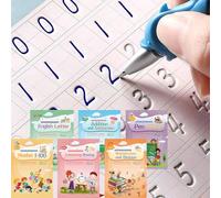 Magical Handwriting Workbooks Handwriting Practice Magic Copybook, Handwriting Aid Magic Pen Reusable Copybook Grooves Template Design for Children (6)
