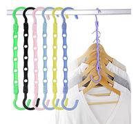 Magical Hangers, 6Pcs Closet Space Saving Hanger, Magic Hangers Organiser Wardrobe, Multifunctional Clothes Hangers, Rotate Anti-skid Folding Hanger for Dormitory, Bedroom, Bathroom