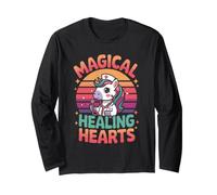 Magical Healing Hearts Cute Nurse Unicorn Rainbow Long Sleeve T-Shirt