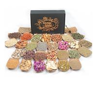 Magical Herbal Kit - 30 Dried Herbs in Labeled Bags, Crystal Spoons for Wiccan Rituals, Energy Cleansing, Spells, Spiritual Healing, DIY Magic Jars, Candle Making