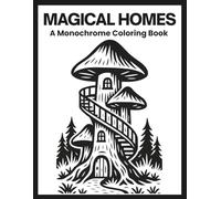 Magical Homes A Monochrome Coloring Book: Enchanted Fairy Mushroom Designs To Color Using One Black Pen For All Ages (One Color Black And White Illustrations)