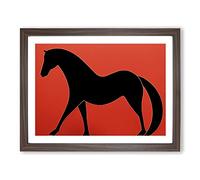 Magical Horse Abstract BLK Framed Print | A2 Walnut Framed Wall Art | Ready to Hang | Abstract Animal Picture | Living Room Bedroom Lounge Office