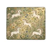 Magical Horse Small Mouse Pad, Fanciful Natural Butterfly Flower Spring Green Square Rubber Smooth Portable Mini Desk Mousepad Accessories for Office Home Computer Laptop Square 8x10 Inch