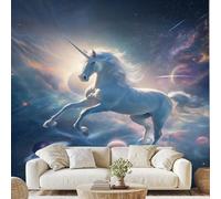 Magical Horse Universe Planet 3D Wallpaper Fantasy Animal Nebula Wall Stickers 200x140 cm Mysterious Space Canvas Wallpaper for Bedroom Living Room Stickers Mural Peel and Stick Wall Art Wf142g
