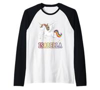 Magical Isabella Unicorn Girl First Name Design Raglan Baseball Tee