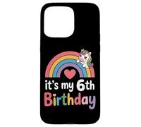 Magical It's My 6th Birthday Rainbow Unicorn Girls Case for iPhone 15 Pro Max
