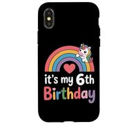Magical It's My 6th Birthday Rainbow Unicorn Girls Case for iPhone X/XS