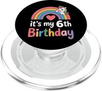 Magical It's My 6th Birthday Rainbow Unicorn Girls PopSockets PopGrip for MagSafe