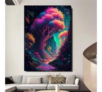 Magical Jungle Diamond Painting Kit,Diamond Art Kits for Adults,DIY Diamond Art Painting for Beginner,5D Full Drill Round Diamond Gem Art Crafts for Home Wall Decor 35x55cm