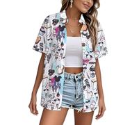 Magical Kingdom Shirt for Women Graphic Castle Shirts Funny Birthday Trip Tee Family Holiday Vacation Button Up Tops, White-03, M