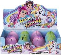 Magical Kingdom Unicorn Theme Squeeze Toys, Rainbow Color Surprise Eggs with Hidden Figures, Kids Stress Relief Toy Set