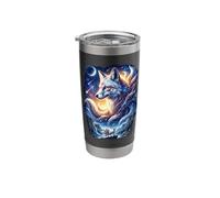 Magical Kitsune Fox Anime Spirit Illustration Stainless Steel Insulated Tumbler