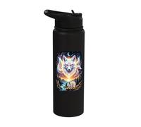 Magical Kitsune Fox Anime Spirit Illustration Stainless Steel Insulated Water Bottle