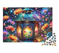 Magical Lantern Garden Recycled Cardboard Floral Lantern Jigsaw Puzzles for Adults 1000Pc Classic Educational Games Challenging Puzzle Games 70x50cm/1000pcs