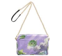 Magical Leaf and Sky Small Crossbody Bags Vegan Leather Cross Body Purse Zip Shoulder Hand Bag For Woman