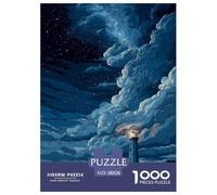 Magical Lighthouse Puzzles 1000 Piece Challenge Toy Adults And Children Blue Clouds Puzzle Game Family Fun Jigsaws Puzzles Creative Bonding Home Decoration Gift 38x26cm/1000pcs