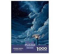 Magical Lighthouse Puzzles 1000 Piece Challenge Toy Adults And over 12 Years Old Blue Clouds Creative Puzzles Family Fun Jigsaws Puzzles Relaxing Play Home Decoration Gift 70x50cm/1000pcs